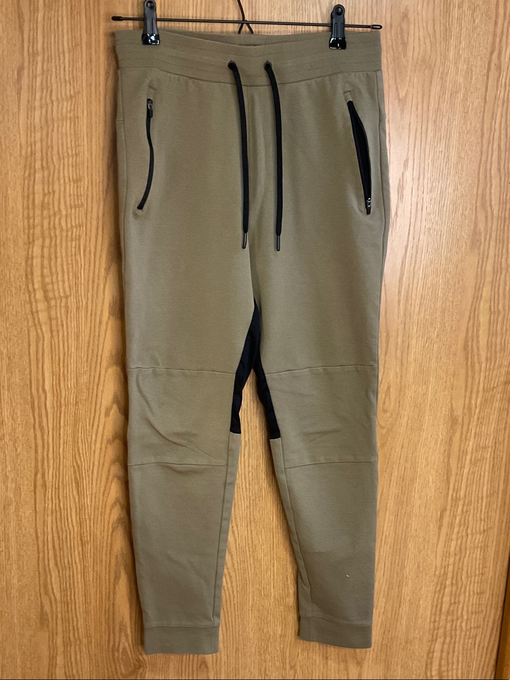 H&M Olive Green Track Joggers with Black Accents